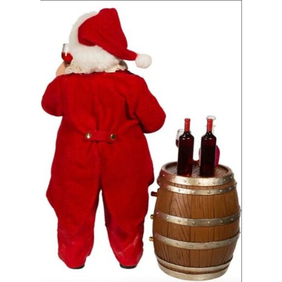 Kurt Adler Fabriche Santa With Wine Barrel Christmas Decoration Figurine - Picture 3 of 5